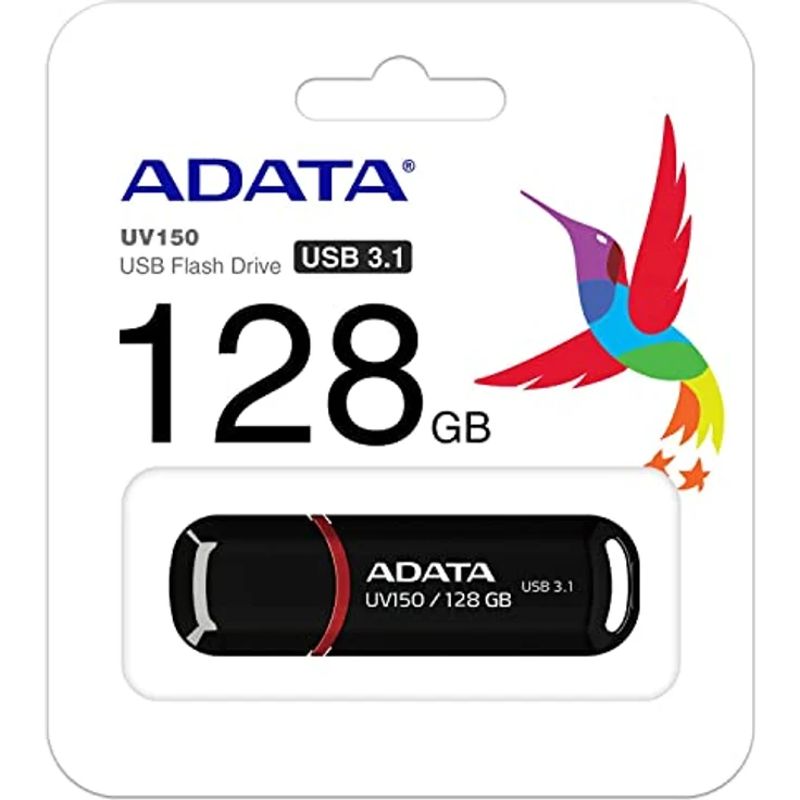 ADATA AUV150-128G-RBK USB-Stick 128 GB USB Typ-A 3.0 (3.1 Gen 1) Schwarz - USB-Sticks (128 GB, USB Typ-A, 3.0 (3.1 Gen 1), Kappe, Schwarz) – Bild 6
