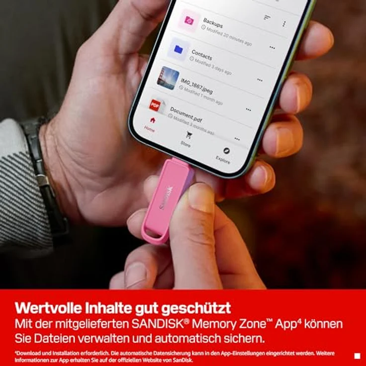 SANDISK Phone Drive USB-C Seastar Pink, 1TB USB Stick mit hoher Übertragungsgeschwindigkeit bis zu 150 MB/s – Bild 6
