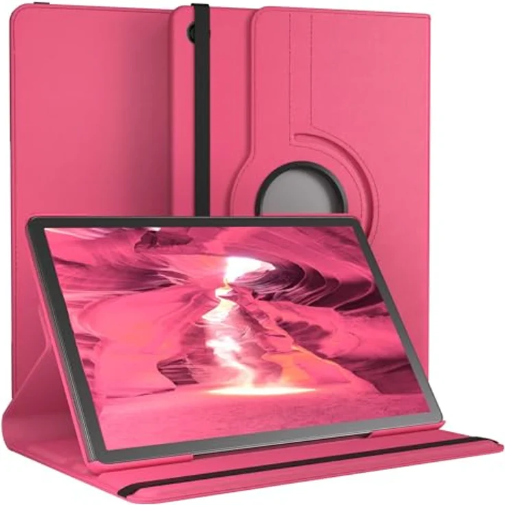 EAZY CASE Tablet Hülle für Samsung Galaxy Tab A11 Plus, 11 Zoll Smart Cover mit 360° Drehfunktion und Ständerfunktion, Kunstleder, Pink – Bild 1