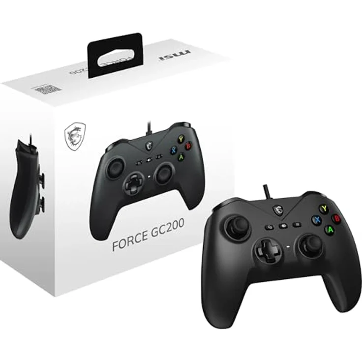 MSI FORCE GC200, Gaming Controller für Android und PC mit Hall-Effekt-Trigger, analogen Sticks und vibrationsfeedback, Schwarz – Bild 1