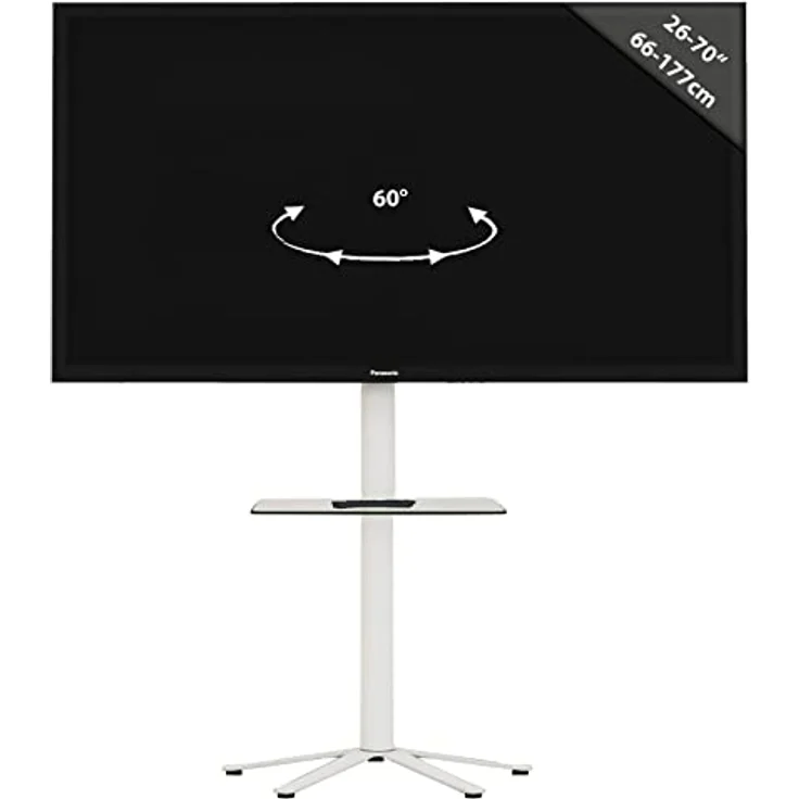 MID.YOU Tv-Halterung, Metall, klar/weiß, 61.1x100x61.1 cm, Befestigung ohne Bohren/Befestigung Bohren, Wohnzimmer TV-Wandhalterung – Bild 1