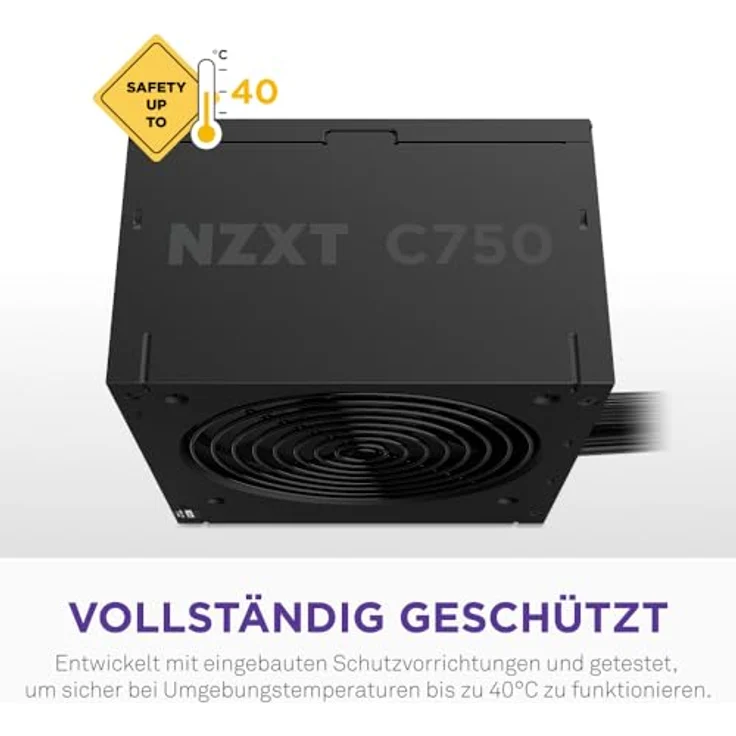 NZXT C750 Bronze, 750 Watt PC-Netzteil mit 80 PLUS Bronze-Zertifizierung, modulares Kabelmanagement, schwarz – Bild 7