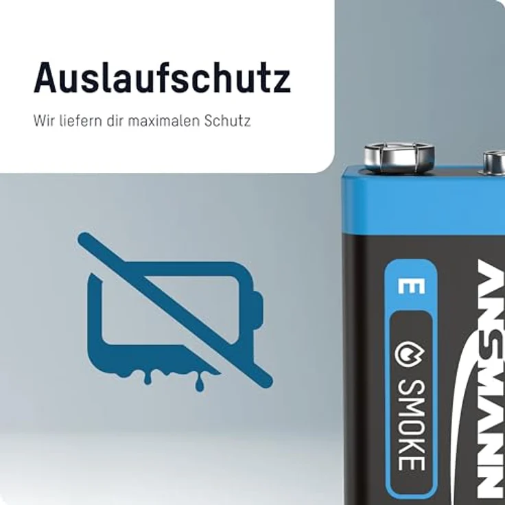 ANSMANN Lithium longlife Rauchmelder 9V Block Batterien - Premium Qualität für höhere Leistung, 9V Batterie ideal für Feuermelder, Bewegungsmelder, Alarmanlagen & Kohlenmonoxid Warnmelder – Bild 5