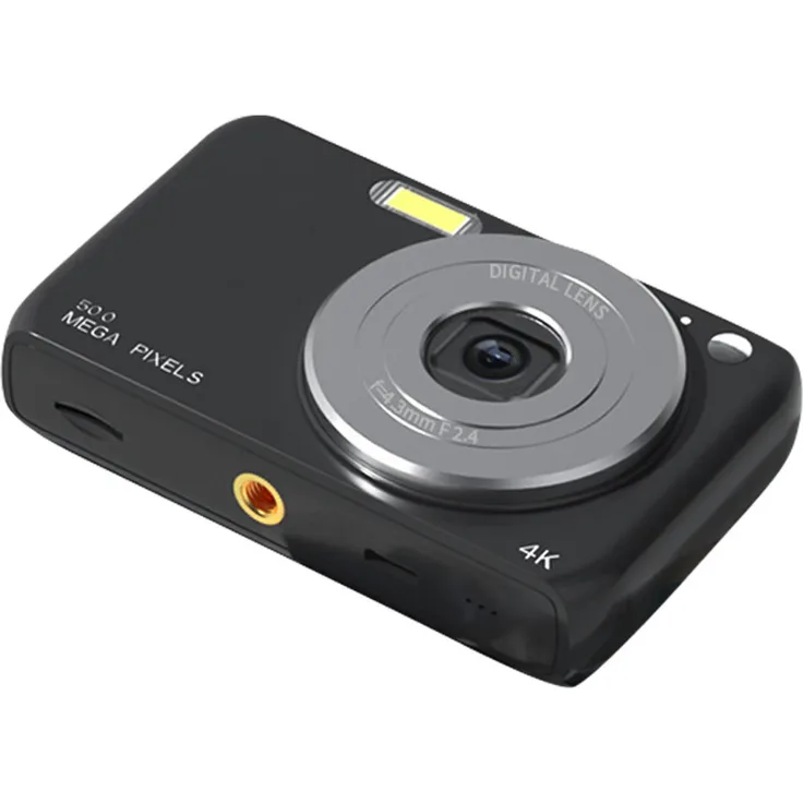 Lixada 4K-Digitalkamera, 50 MP Videokamera mit 16x Digitalzoom, 2,88 Zoll Bildschirm und integrierten Beauty-Filtern, Schwarz