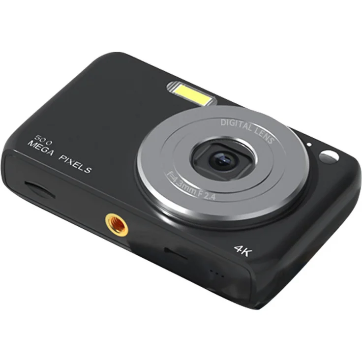 Lixada 4K-Digitalkamera, 50 MP Videokamera mit 16x Digitalzoom, 2,88 Zoll Bildschirm und integrierten Beauty-Filtern, Schwarz