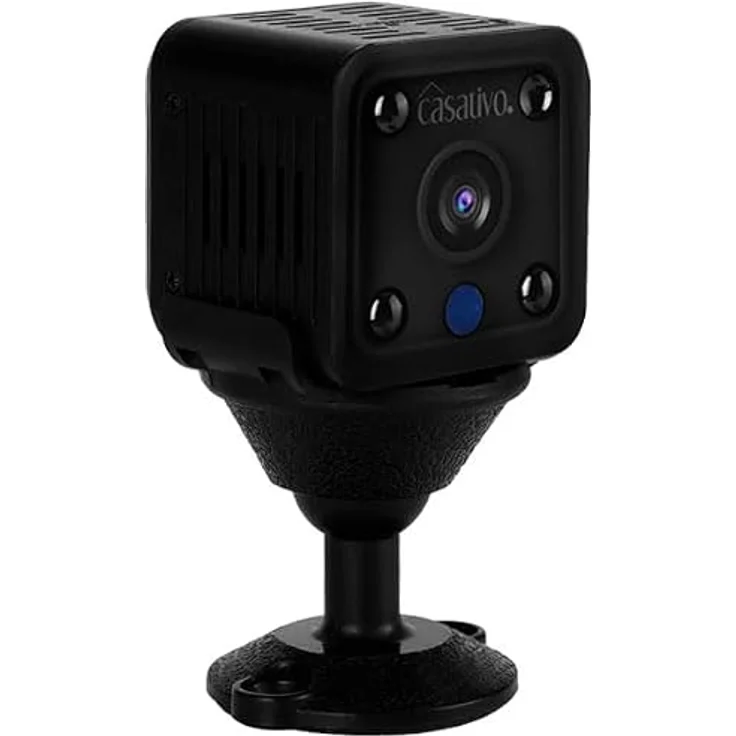 Casativo Micro-IP-Kamera, Akkubetrieb HD 720p, 120° Weitwinkel, Nachtsicht, WLAN, Schwarz – Bild 2