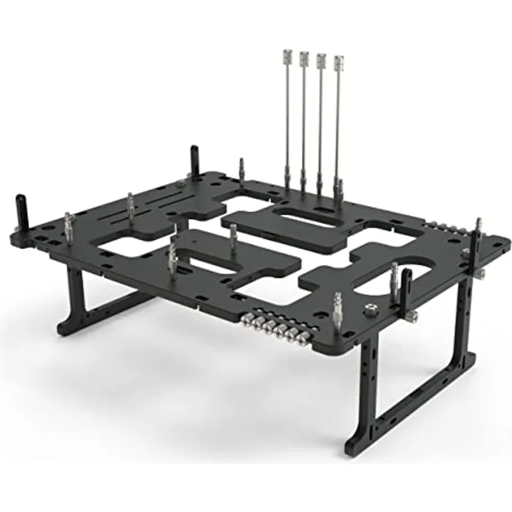Streacom BC1 V2 Benchtable, schwarz, Aluminiumgehäuse für 2x 2,5/3,5-Zoll-Drives, werkzeuglose Montage, 4x Lüfter oder 2x Radiatoren