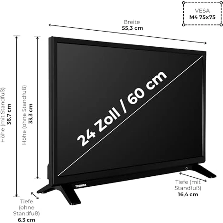 Toshiba 24WV2F63DAZ, 24 Zoll HD Smart TV mit VIDAA, HDR, Triple-Tuner und DTS Virtual X – Bild 3