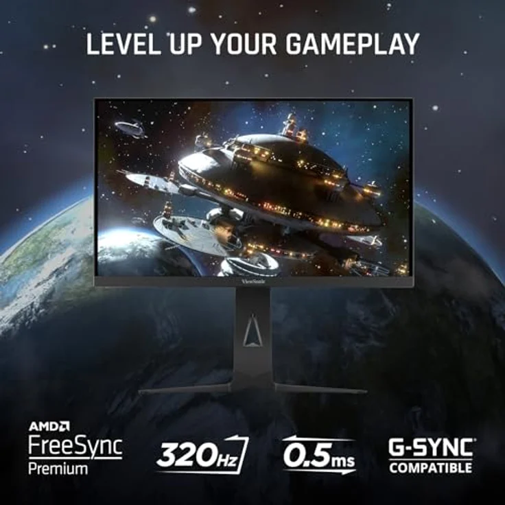 ViewSonic XG275D1-4K, 27” dual Mode Gaming Monitor mit FHD @320Hz, 4K @160Hz, USB-C 65W Charging & höhenverstellbarem Standfuß – Bild 2