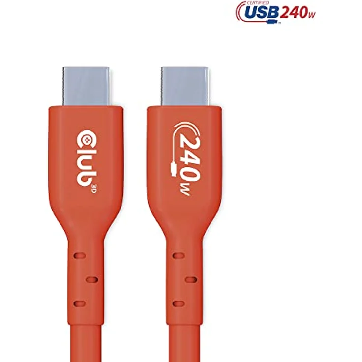 Club 3D CAC-1515 USB2 Typ-C Bi-Direktionales USB-IF Zertifiziertes Kabel 480Mb, PD 240W(48V/5A) EPR St./St. 4m – Bild 4