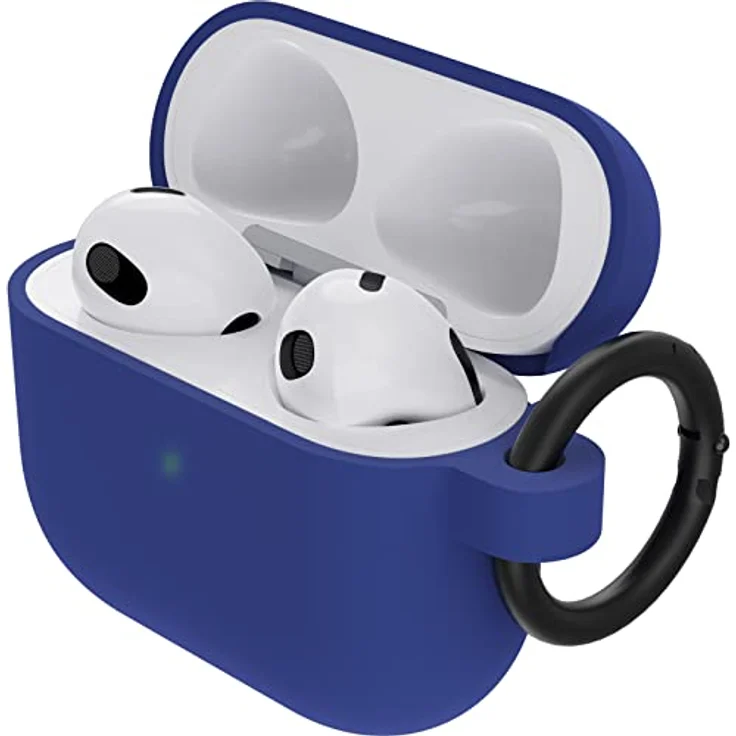 OtterBox Soft Touch Kopfhörer Hülle für AirPods 3e Gen 2021, stoßfeste, sturzsichere, ultraflache, kratz- und abriebfeste Schutzhülle für Apple AirPods, inklusive Karabiner, Blau – Bild 1