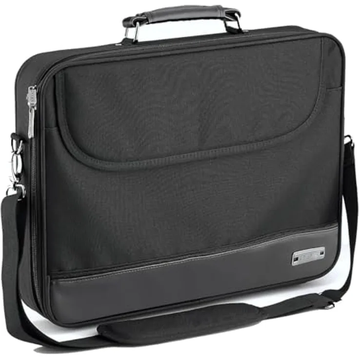 PEDEA Laptoptasche Notebooktasche BLACKLINE 17,3 (43,9cm), Umhängetasche mit Schultergurt, wasserabweisend, schwarz