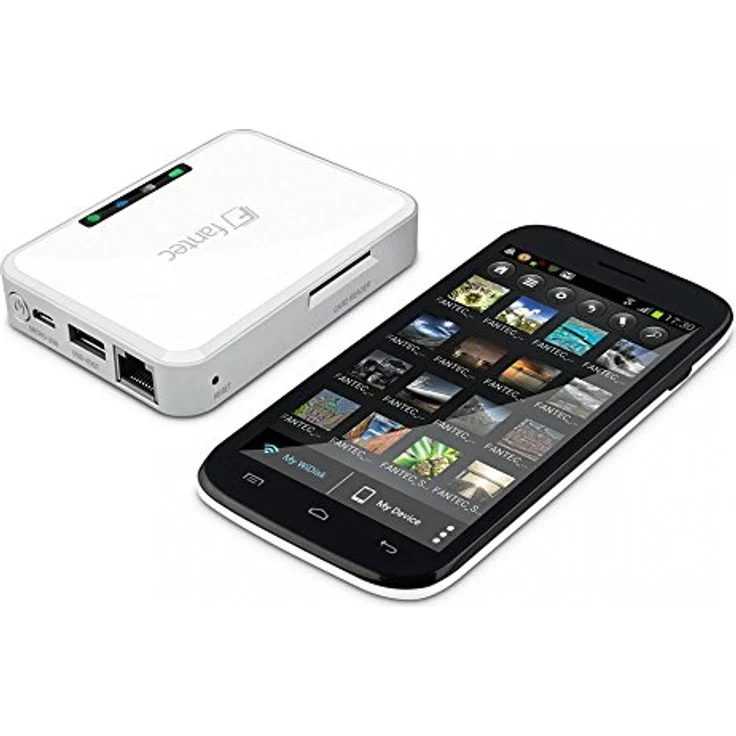 FANTEC MWiD25-DS Mobile WLAN Docking Station (RJ45 und USB 2.0 Host Anschluss, SD Karten Slot, interner Akku, mobiler Akku, Kopierfunktion, Multi-Plattform für Android, iOS, Windows, Mac OS, Linux) – Bild 2