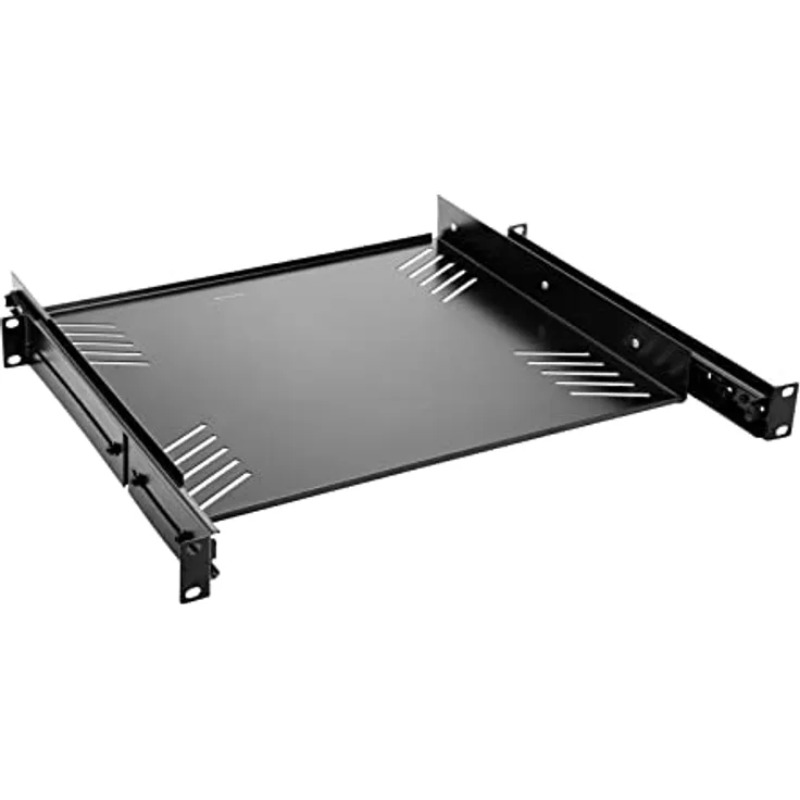 Omnitronic Rackboden 1HE ausziehbar für 19" Rack, hochwertiger Audio Rackboden mit robustem Design