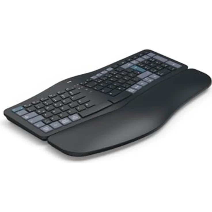 Hama WK-900 Ergo Multi-Device-Tastatur kabellos schwarz, ergonomisch geformt, dimmbare Hintergrundbeleuchtung, gepolsterte Handballenauflage – Bild 19