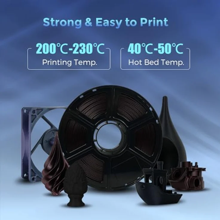 FLASHFORGE Kohlefaser PLA Filament 1.75mm, kohlefaserverstärkt, 1KG Spule, hohe Festigkeit & Abriebfestigkeit, Marsala – Bild 5