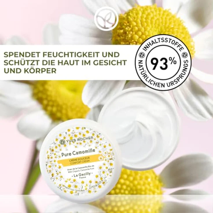 Yves Rocher PURE CAMOMILLE Pflegecreme | Creme für Gesicht & Körper | Feuchtigkeitscreme | sanfte Körpercreme | spendet Feuchtigkeit – Bild 2