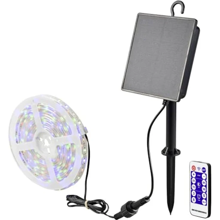 sygonix SY-5947266 Solar-Lichtschlauch LED RGB 1.8 W Transparent, mit 4 Helligkeitseinstellungen und 9 Beleuchtungsmodi – Bild 1