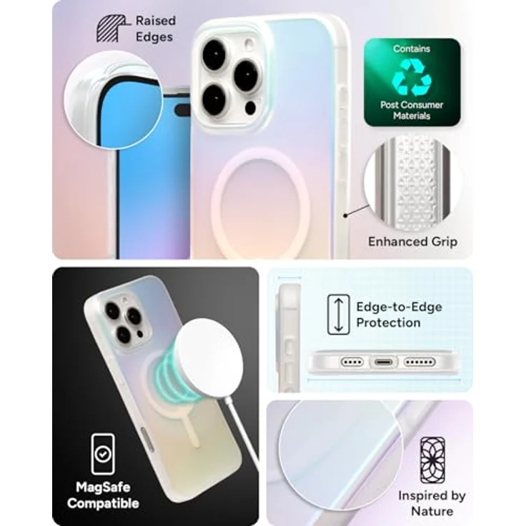 ZAGG Milan Snap, Graphen-verstärkte Hülle für iPhone 16 Pro Max [6.9-Inch], MagSafe-kompatibel, Stoßfest, Irisierend – Bild 5