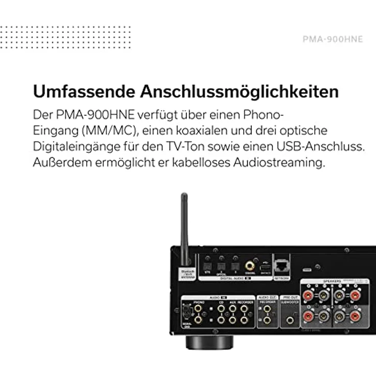Denon PMA-900HNE HiFi Verstärker, Stereo Verstärker Mit HEOS Built-in, 2x85W, Eingebauter Phono-Vorverstärker, Hi-Res Zertifiziert, AirPlay 2, Bluetooth, Silber – Bild 5