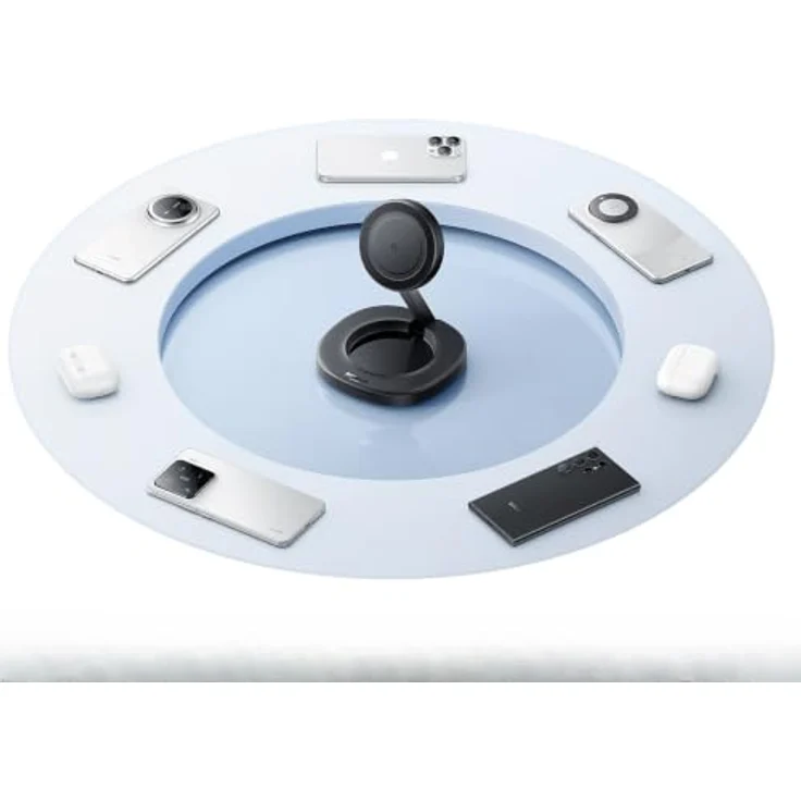 Baseus EnerFill FF11, Faltbares induktives Ladegerät mit MagSafe, Qi2 15W, USB-C 20W Ladegerät und 1m Kabel, Schwarz – Bild 6