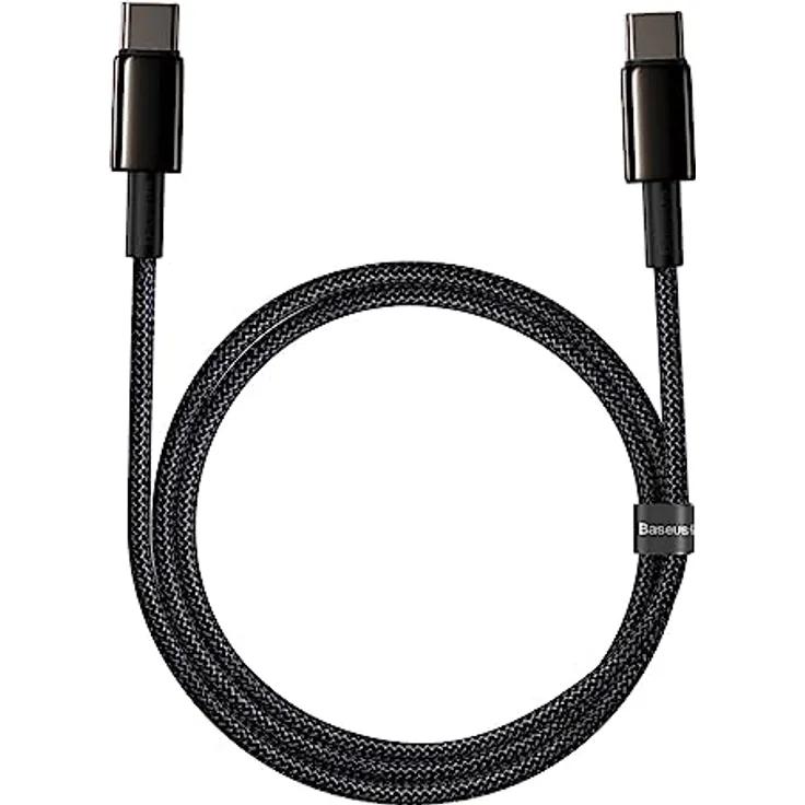 Baseus USB-C Kabel für USB-C Tungsten Gold, 100 W, 1 m, Schwarz
