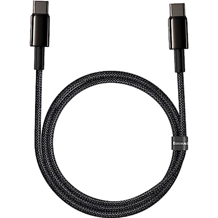 Baseus USB-C Kabel für USB-C Tungsten Gold, 100 W, 1 m, Schwarz – Bild 1