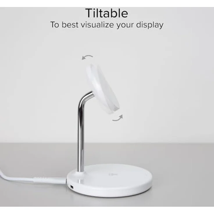 SBS Vertikale kabellose 2-in-1-Ladestation für iPhone und Android-Handys, Wireless Charger mit 15 W, Weiss – Bild 5