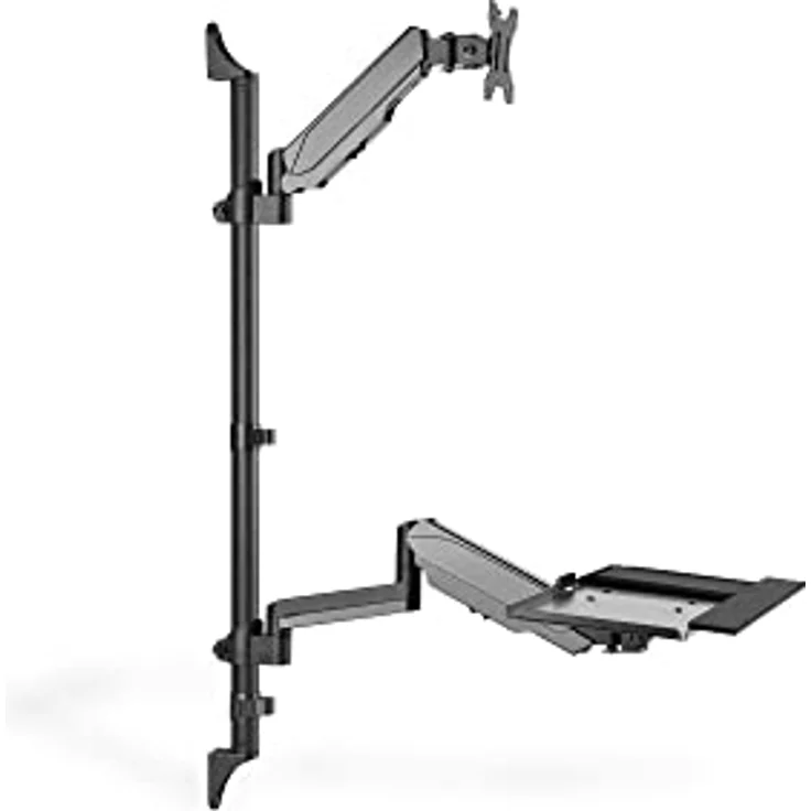 DIGITUS Monitor-Halterung & Tastaturablage & PC-Halterung - Wandmontage- 1 Monitor - Bis 32 Zoll - Schwarz, Max.: 8 kg | VESA: 75x75 bis 100x100 – Bild 5