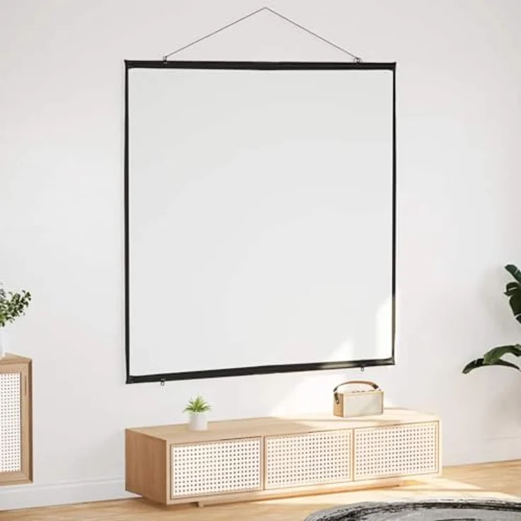 vidaXL Beamer Leinwand 81 Zoll 1:1, wandhängend, robuste Rolloleinwand für Heimkino und Präsentationen – Bild 2