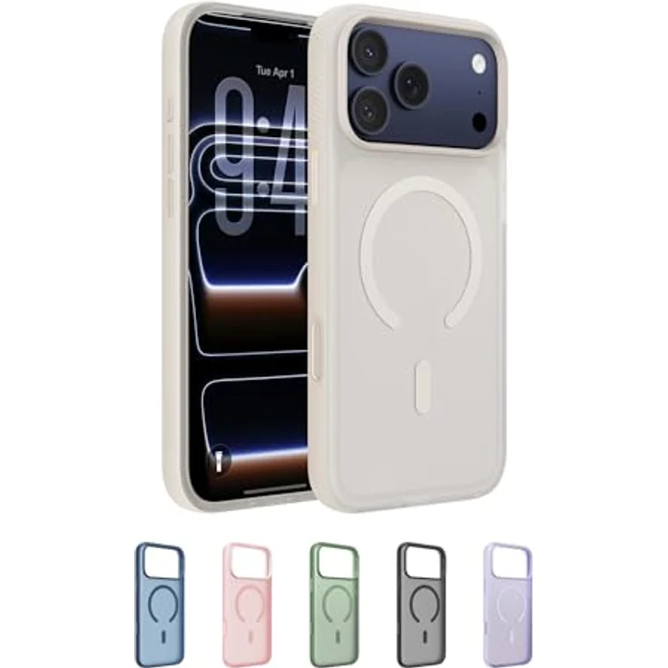 Belkin Grip Magn. Schutzhülle für iPhone 17 Pro Max, Stossschutz bis 2 Meter, Beige, mit Kamerasteuerung und strukturiertem Grip – Bild 2