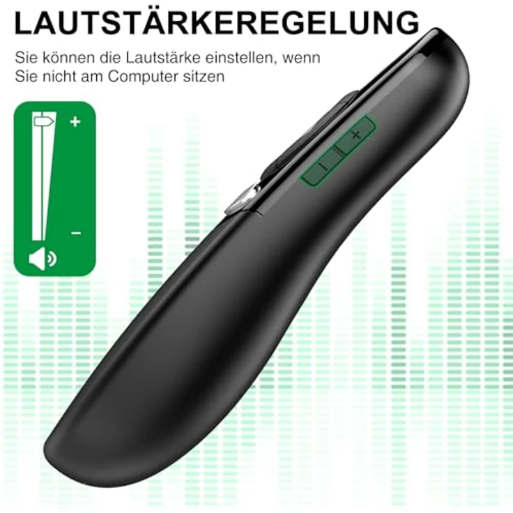 HASACOOL USB C Presenter, Kabellose 2.4 GHz Powerpoint Fernbedienung mit grünem Lichtpointer, Dual-Head-Empfänger für Windows/Mac/Linux/Android – Bild 5