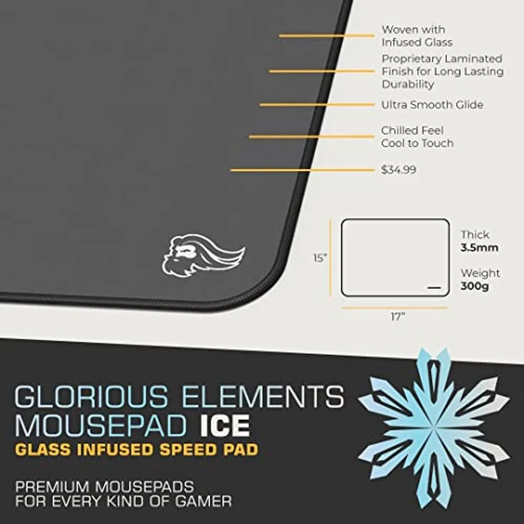 Glorious PC Gaming Race Elements Ice Gaming Mauspad - schwarz – Bild 5