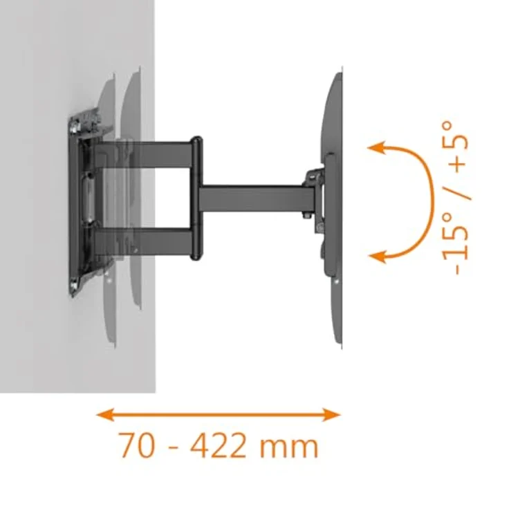 my wall TV-Wandhalterung HF23L, für XXL TV bis 90 Zoll, flexibel einstellbar, Tragkraft bis 75 kg – Bild 6