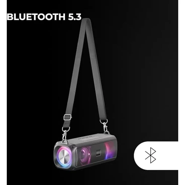 Mars Gaming MSB-XT, Bluetooth Lautsprecher und Soundbar mit 20 W Leistung, tragbar, RGB-Beleuchtung, bis zu 8 h Akkulaufzeit, Schwarz – Bild 4