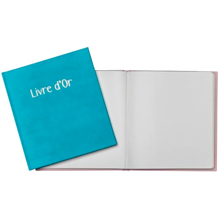 EXACOMPTA Fotoalbum Gästebuch, 140 Seiten, Samtbezug, Goldschnitt, Skandi - Türkis - 389E – Bild 5