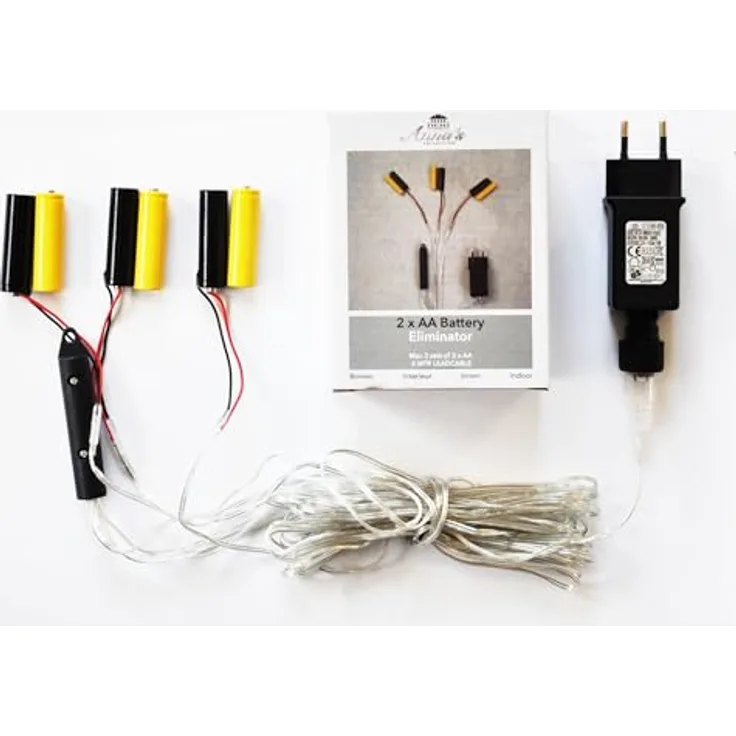 Coen Bakker Batterie Adapter 3 x 2 AA Mignon, 3,2V Wandler mit 4m Kabel und Netzteil für LED-Geräte