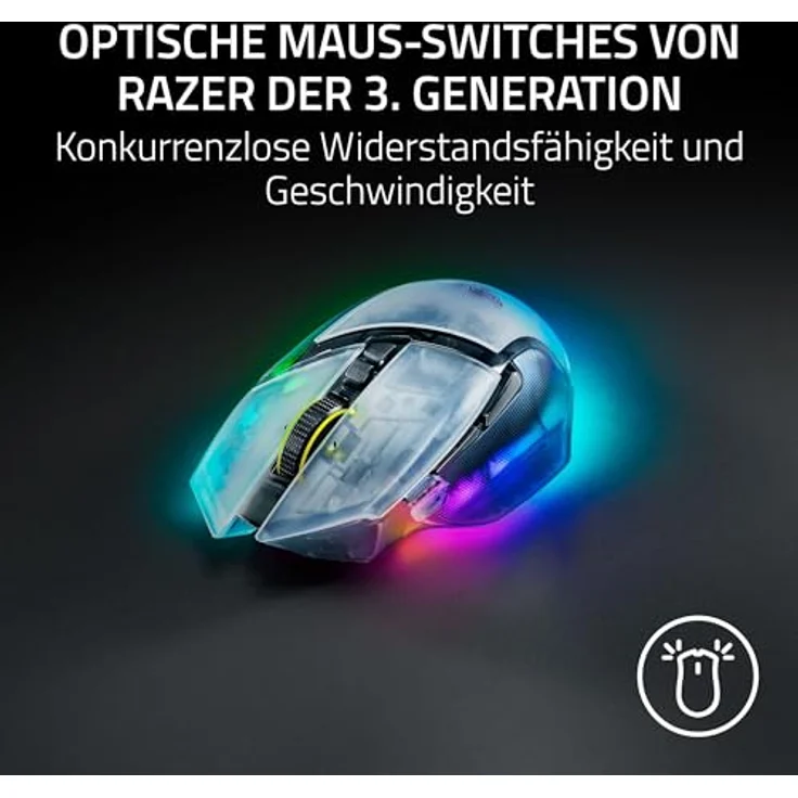 Razer Basilisk V3 Pro 35K, Kabellose und kabelgebundene Gaming-Maus, Weiss – Bild 7