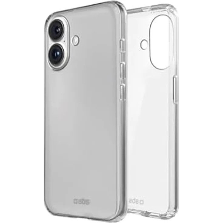 SBS Skinny Smartphone-Hülle für iPhone 16, Schutz vor Kratzern, TPU, glatte Oberfläche, schwarz