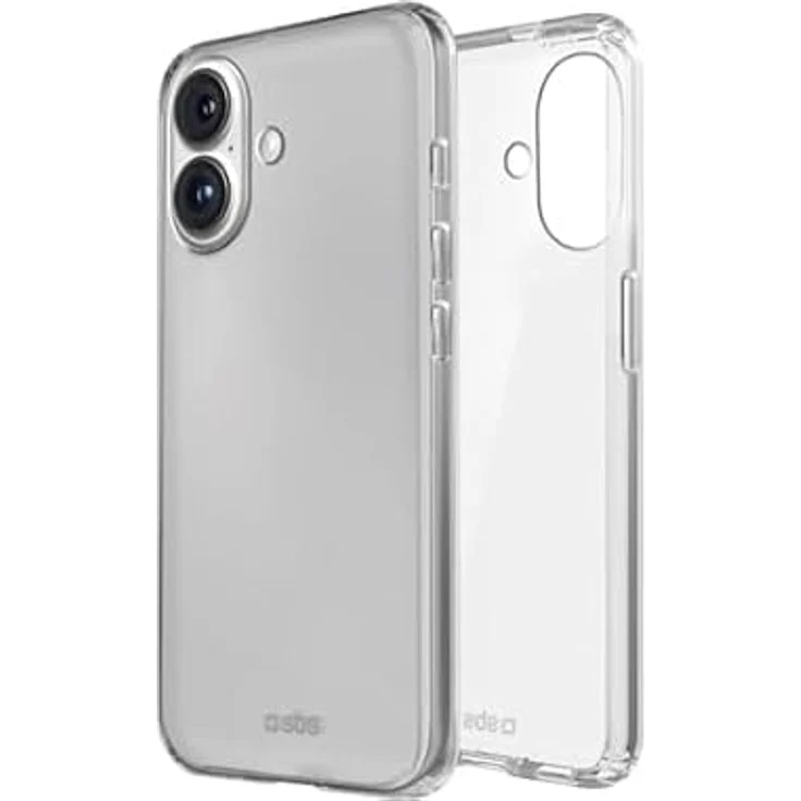 SBS Skinny Smartphone-Hülle für iPhone 16, Schutz vor Kratzern, TPU, glatte Oberfläche, schwarz