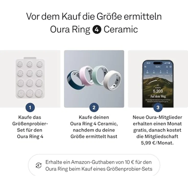 Oura Ring 4 Ceramic (Größe 13, Midnight), Smart Ring mit über 40 biometrischen Werten und 5–8 Tagen Akkulaufzeit, blau – Bild 3