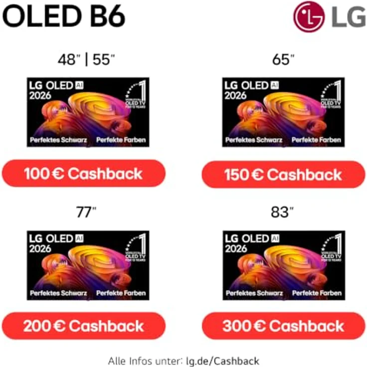LG OLED83B68LA, 83 Zoll 4K OLED AI TV mit α8 Gen3 4K AI Prozessor, 120Hz VRR, webOS 26 – Bild 2
