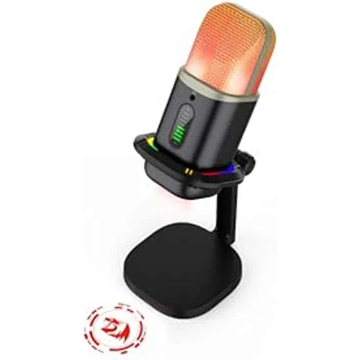 Redragon GM305 ECHOWAVE, Mikrofon mit RGB-Beleuchtung, Niere und Omnidirektional, USB-C Anschluss, hohe Abtastrate bis 192 kHz, Touch-Lautstärkeregelung – Bild 2