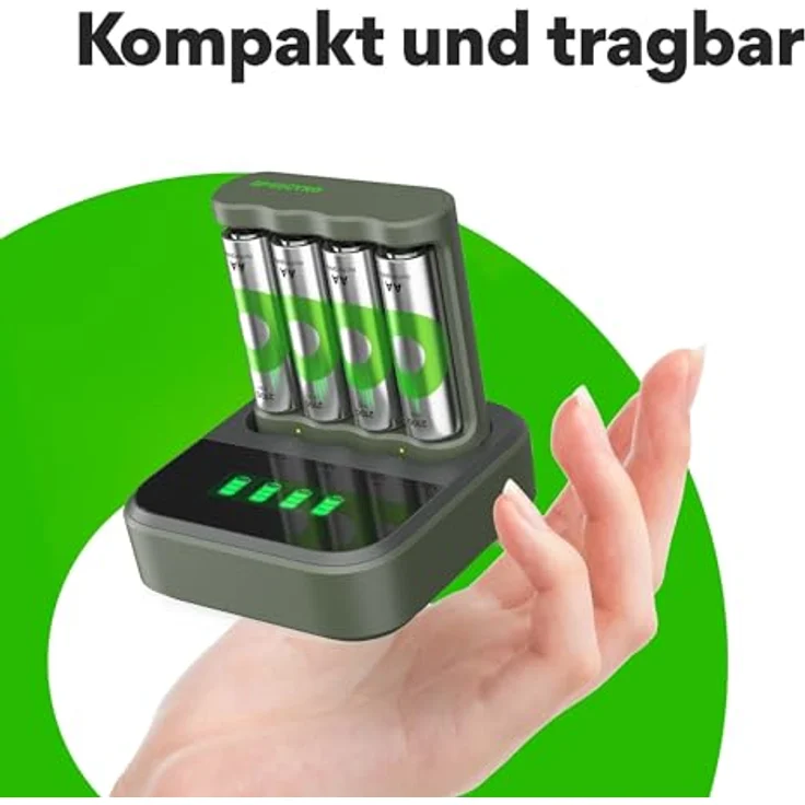 GP RECYKO USB Ladegerät Modell GP B441, inkl. 4X RECYKO AA 2100 mAh Akku & USB Dockingstation – Bild 3