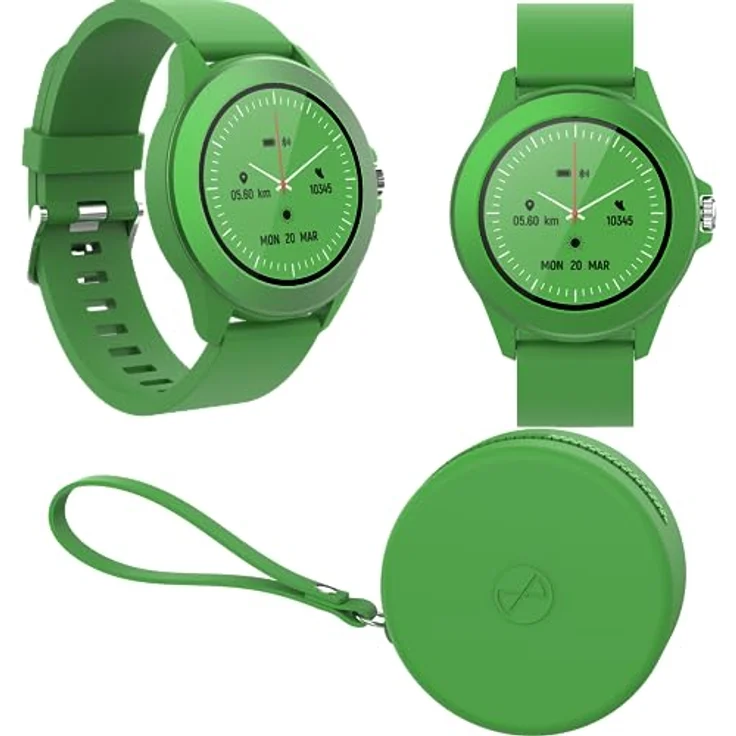 FOREVER Colorum CW-300 Smartwatch Tracker Wasserdicht IP68 Multi-Sport-Funktion Armband Uhr Bluetooth, Benachrichtigungen aus der App, Musiksteuerung für Android iOS Grün – Bild 2
