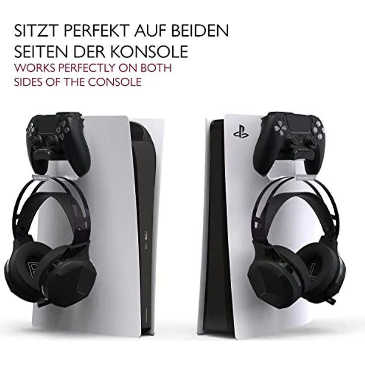 Lioncast PS5 Charger, Ladestation mit LED-Anzeige für Sony PlayStation 5 Controller, platzsparend, Wandbefestigung möglich, inklusive USB-C-Kabel – Bild 2
