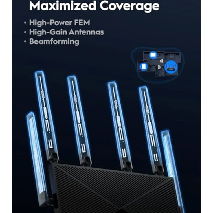 Cudy BE11000 Tri-Band WiFi 7 Router, 6-Stream bis zu 11000 Mbps, 4 × 2,5G Ports, VPN Server und Client, Cudy App, Mesh, 6 × High-Gain-Antennen, WR11000 – Bild 5