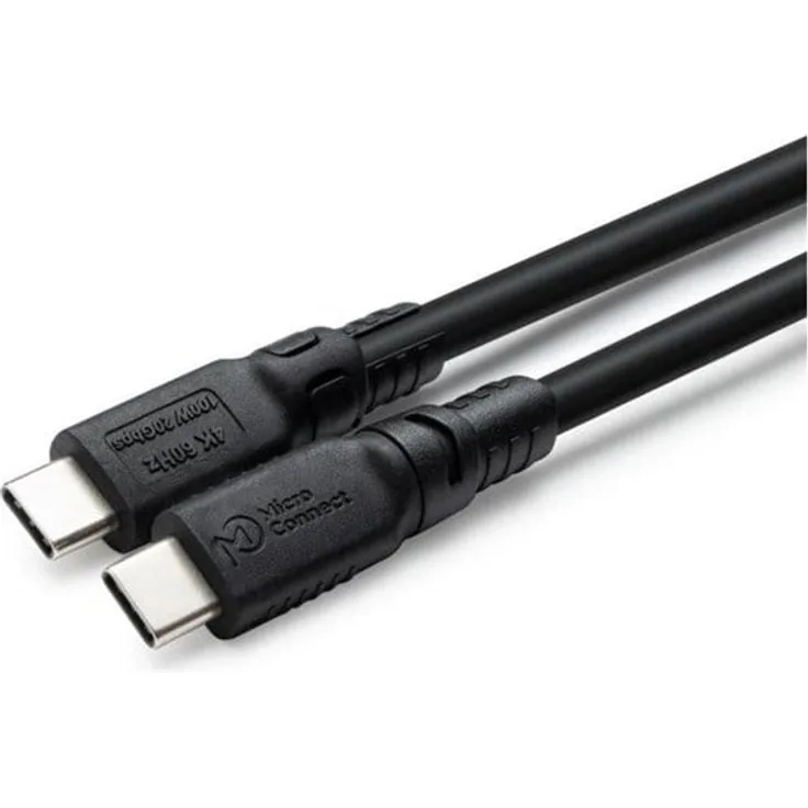 MicroConnect ColorFlex LSZH USB-C Kabel, USB-C zu USB-C, 1 m, Halogenfrei, bis zu 20 Gbps Datenrate, Schwarz