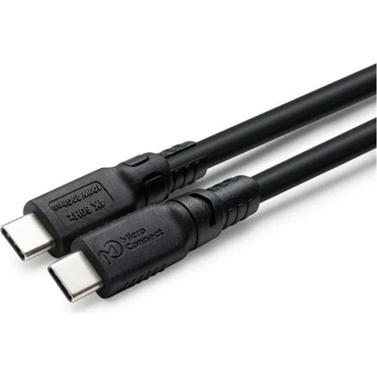 MicroConnect ColorFlex LSZH USB-C Kabel, USB-C zu USB-C, 1 m, Halogenfrei, bis zu 20 Gbps Datenrate, Schwarz