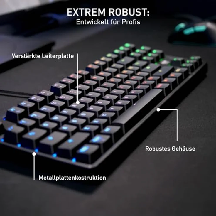 CHERRY XTRFY K4V2 TKL, Kabelgebundene Gaming-Tastatur mit RGB-Beleuchtung, Mechanische MX2A RED Switches, Pan-Nordisches Layout (QWERTY), Schwarz – Bild 4